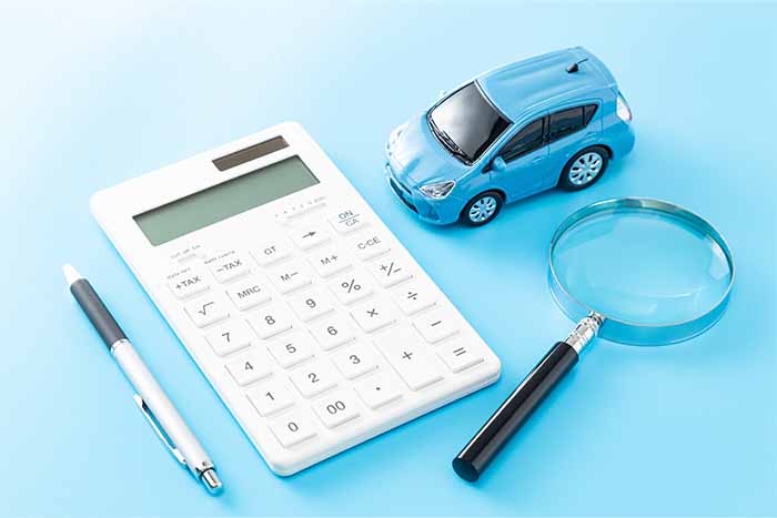 Calculator and toy car