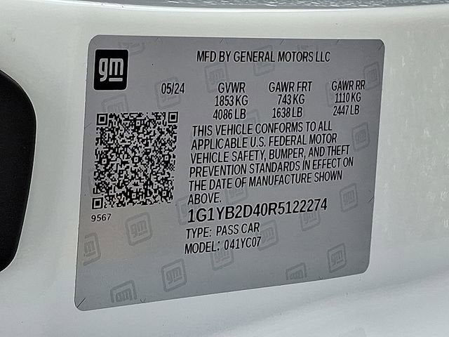 2024 Chevrolet Corvette Stingray 2LT