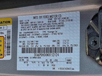 2019 Ford Fusion SE