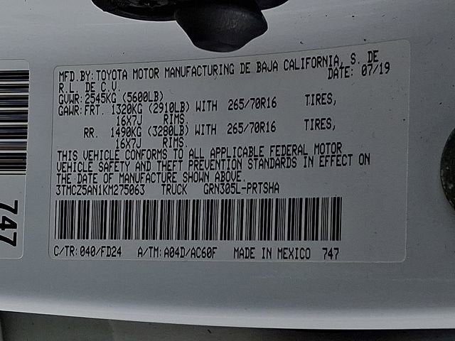 2019 Toyota Tacoma 4WD SR