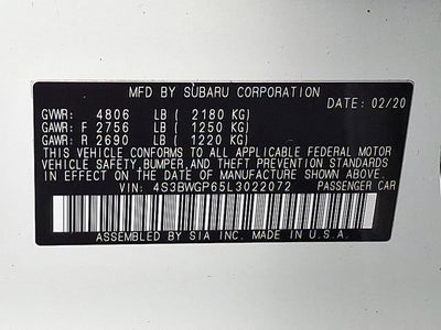 2020 Subaru Legacy Touring XT