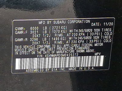 2021 Subaru Ascent Touring