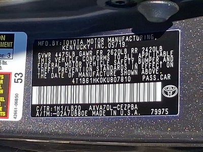 2019 Toyota Camry XSE