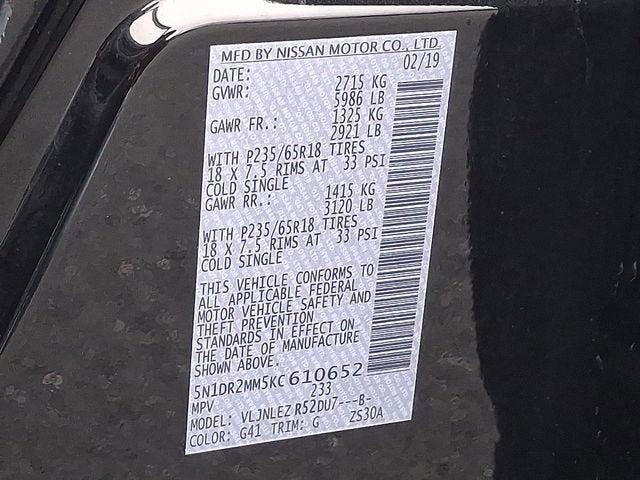 2019 Nissan Pathfinder SV