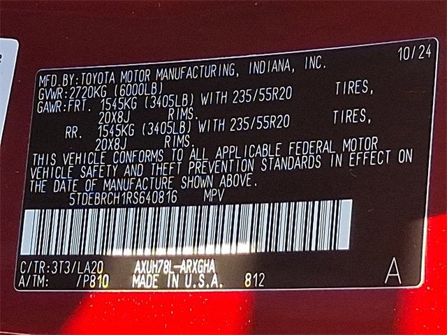 2024 Toyota Highlander Hybrid Platinum