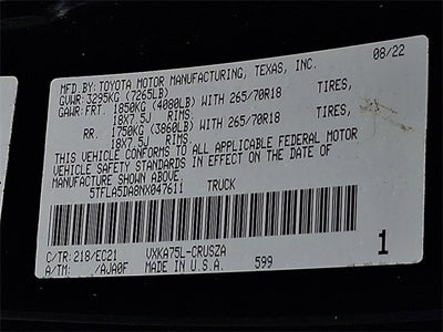 2022 Toyota Tundra 4WD SR5