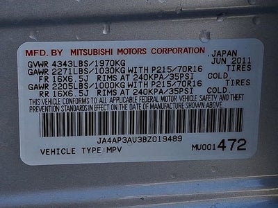 2011 Mitsubishi Outlander Sport ES