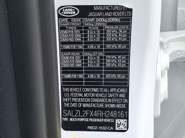 2024 Land Rover Range Rover Evoque Dynamic SE